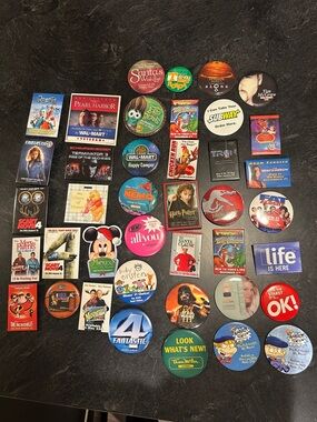 Assorted Promotional Pins & Buttons - Multi Color Collection